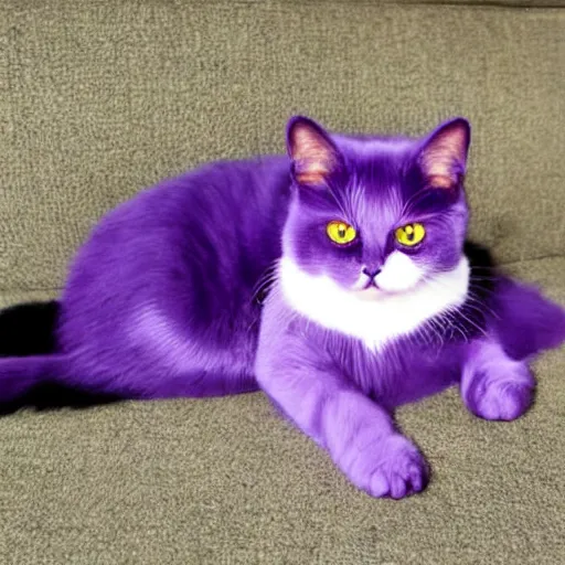 Prompt: a beautiful purple cat with six legs