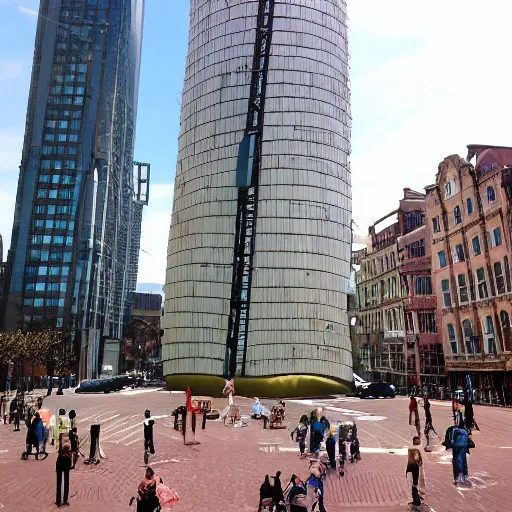 Image similar to a giant 1 0 0 meter bean in the middle of a city