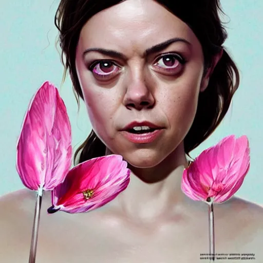 Prompt: pink petals with a a wonderful aubrey plaza and christina ricci serving chicken wings in hooters shirt, intricate, elegant, highly detailed, wonderful eyes, sweet, digital painting, artstation, concept art, smooth, sharp focus, illustration, art by artgerm and greg rutkowski and concept art