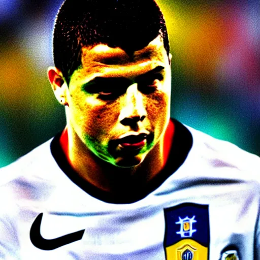 Prompt: ronaldo nazario brazil 2 0 0 2 portrait