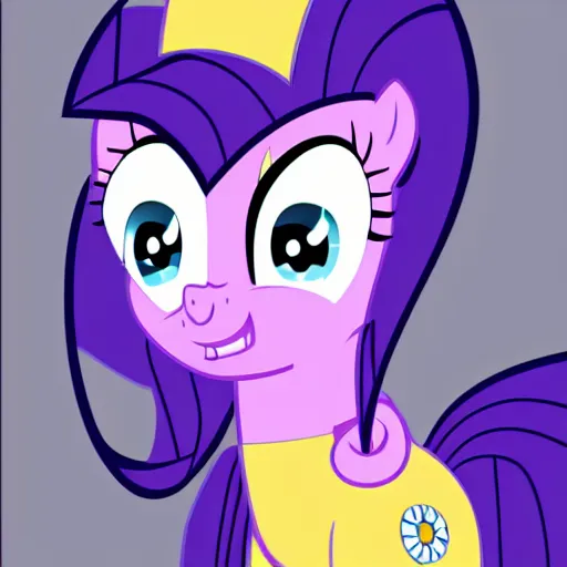 Image similar to Rarity from My Little Pony: Friendship is Magic drawn in the style of The Simpsons