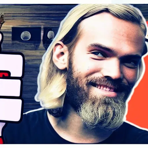 Image similar to pewdiepie as a king on his gamer throne, pewdiepie as the king of youtube