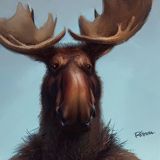 Prompt: moose furry by greg rutkowski