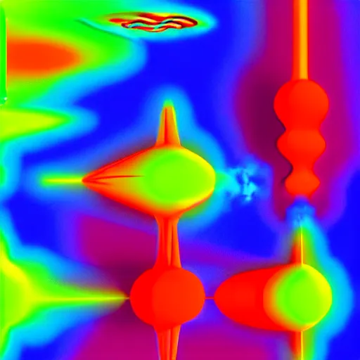 Image similar to a Simulation of a space shuttle, eddies, Colourful, CFD, Multiphase flow, hex mesh