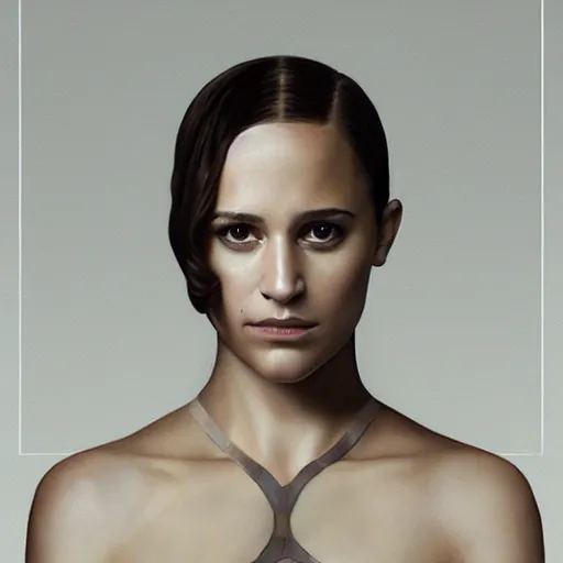 Prompt: Alicia Vikander in Ex Machina looking in the mirror, no noise, elegant, concept art, sharp focus, beautiful face!!, digital art, smooth defined outlines!!, by Brom, trending on Artstation, Tom Bagshaw, Sargent