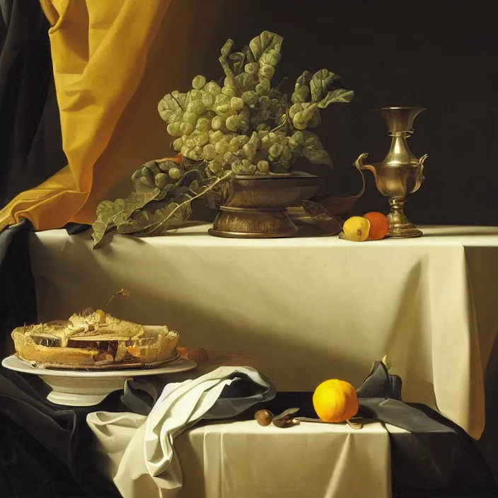 Image similar to still life painting of macintosh ii and greenery by pieter claesz, oil on canvas, strong lighting, highly detailed, hyper realism, golden hour, god rays, hd, 4 k