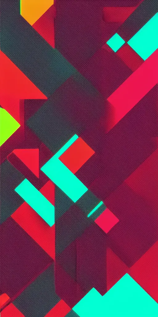 Image similar to minimalist abstract hd phone wallpaper, cyberpunk color palette, geometric, trending on behance