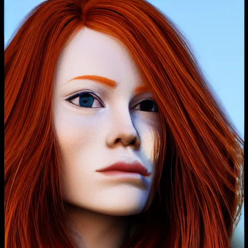 Image similar to portrait of ginger hair woman detailed face, detailed 8 k