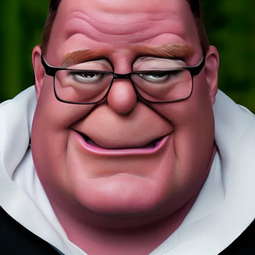 Prompt: portrait of peter griffin as a real person. hyper real skin. very detailed. 4 k photograph.