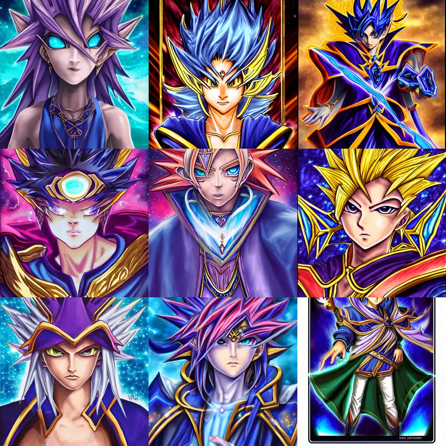 Prompt: highly detailed portrait of a beautiful celestial mage, yugioh card art