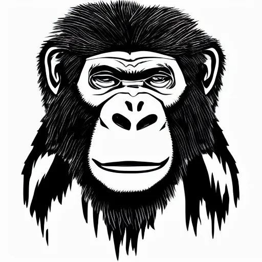 Prompt: bored ape nft, red black white art style, gorilla, 4 k