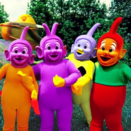 Prompt: cursed teletubbies