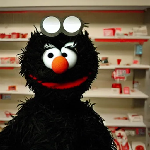 Image similar to “ an evil elmo”