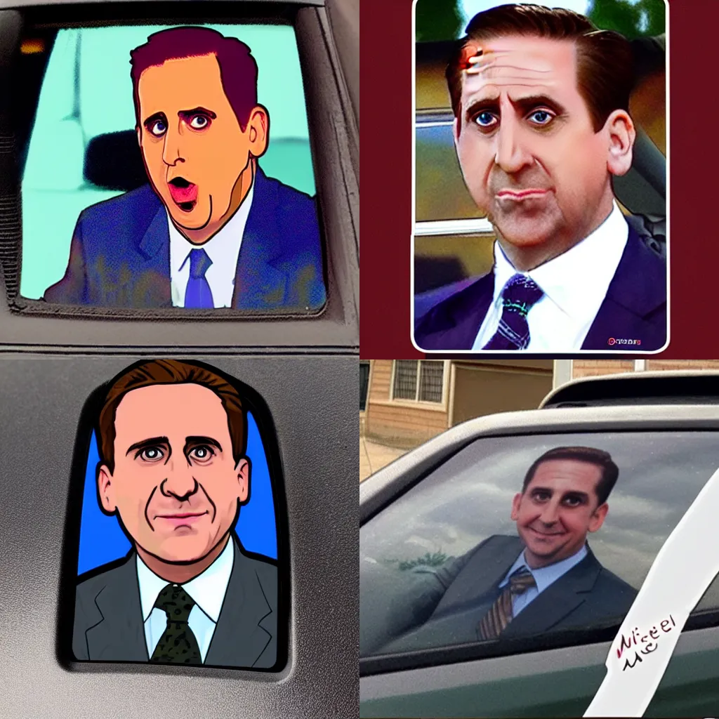 Michael Scott as a sticker on a car window Stable Diffusion OpenArt