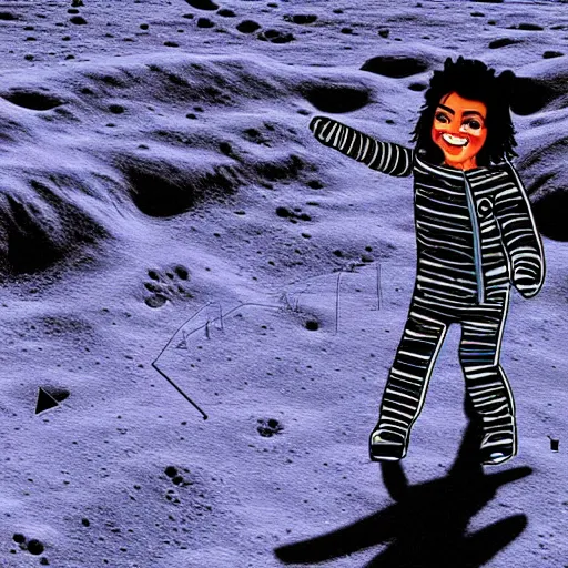 Prompt: michael jackson moonwalking on the moon, detailed digital art