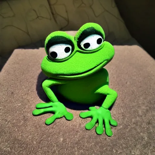 Image similar to cute pepe the frog with curly hair