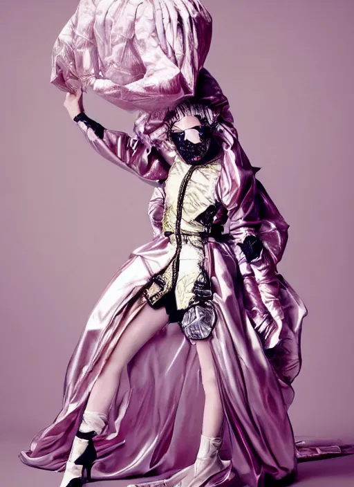 Prompt: lady gaga styled by nick knight posing renaissance style, vogue magazine, highly realistic. high resolution. highly detailed. dramatic. 8 k. 4 k.