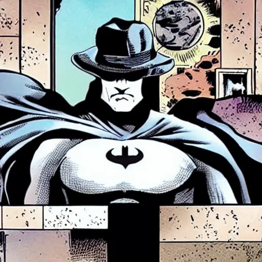 Image similar to rorschach in a batman comic book