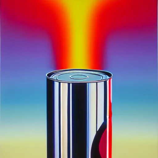 Image similar to chrome can by shusei nagaoka, kaws, david rudnick, airbrush on canvas, pastell colours, cell shaded, 8 k