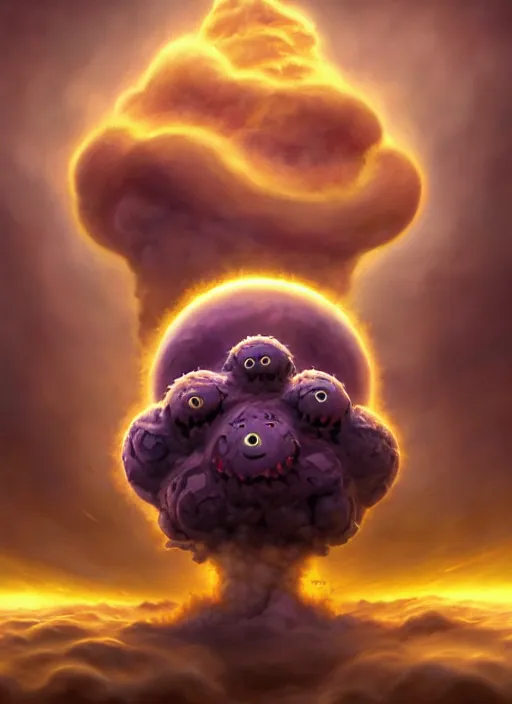 Prompt: koffing emitting a smog cloud, cosmic horror painting, elegant intricate digital painting artstation concept art by mark brooks and brad kunkle extreme detail 4 k