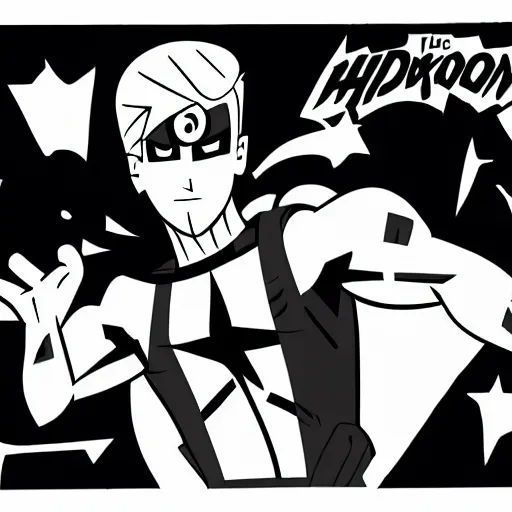 Image similar to the nickelodeon superhero danny phantom, in the style of frank miller