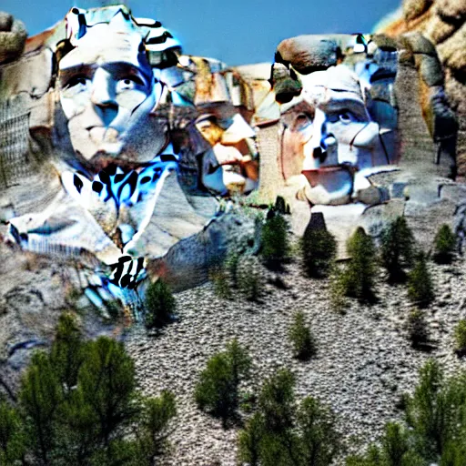 Image similar to a photo of mount rushmore after donald trump's face had been added