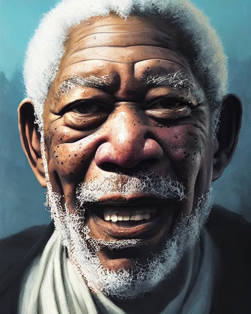 Image similar to highly detailed portrait, morgan freeman as hades, greek mythology, stephen bliss, unreal engine, fantasy art by greg rutkowski, loish, rhads, ferdinand knab, makoto shinkai and lois van baarle, ilya kuvshinov, rossdraws, tom bagshaw, global illumination, radiant light, detailed and intricate environment