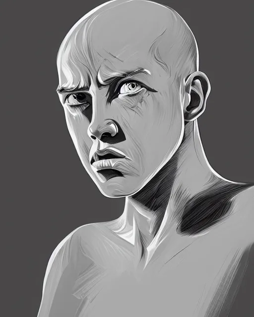 Prompt: a portrait of anguish, concept art, smooth, sharp focus, illustration