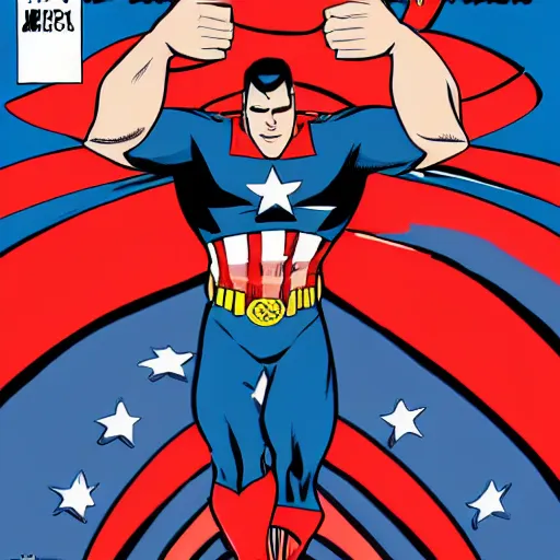 Image similar to Patriotic superhero comic book cover