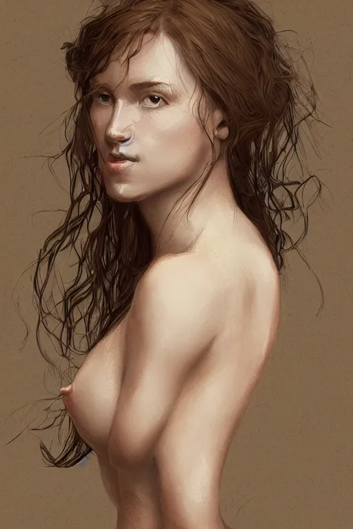 Prompt: beautiful natural coy cottagecore peasant maiden master life drawing, intricate, elegant, highly detailed, digital painting, artstation, concept art, smooth, sharp focus, illustration, art wlop