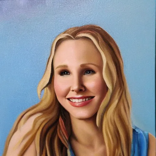 Prompt: beautiful oil painting of kristen bell