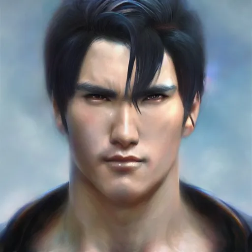 Image similar to Jin Kazama from Tekken, closeup character portrait art by Donato Giancola, Craig Mullins, digital art, trending on artstation