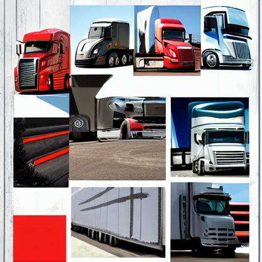 Prompt: graphic design moodboard for a trucking company