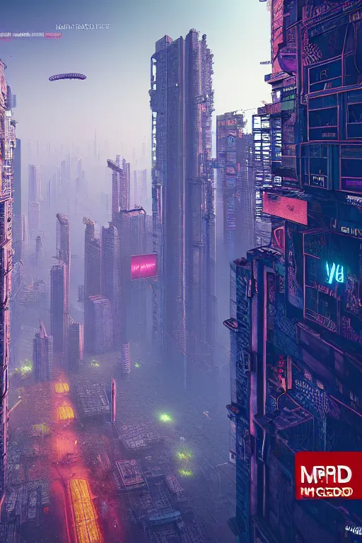 Image similar to high quality 3 d render cyberpunk mumbai!, daytime, madhubani highly detailed, cinematic smooth unreal engine, lee madgwick & yuto yamada, dramatic light, long shot, low angle, uhd 8 k, sharp focus