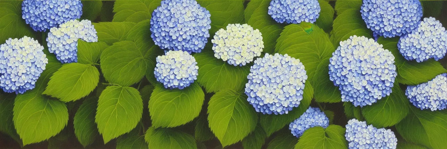 Image similar to hydrangea painting magritte