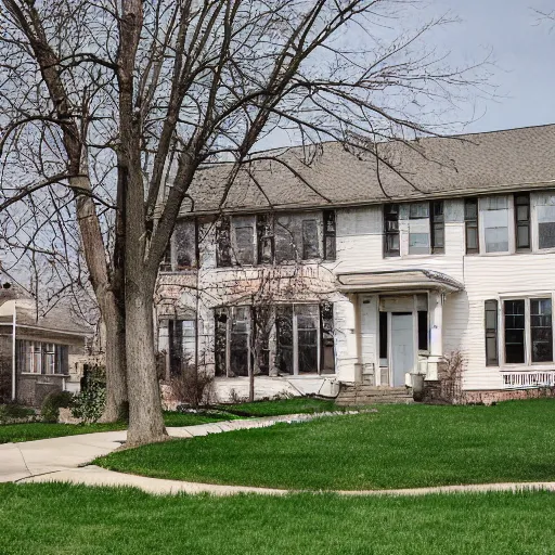 Image similar to house in wheaton, il. photographed with leica summilux - m 2 4 mm lens, iso 1 0 0, f / 8, portra 4 0 0