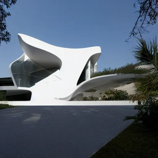 Image similar to house designed by zaha hadid