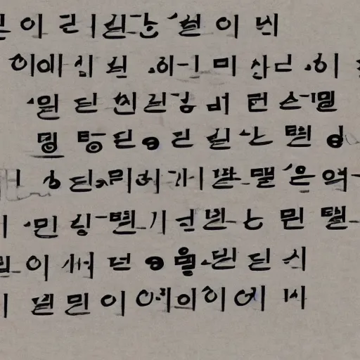 Image similar to poem written in futuristic hangul