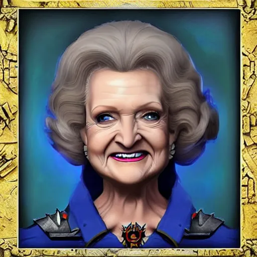 Image similar to Warhammer 40k Betty White, photorealistic