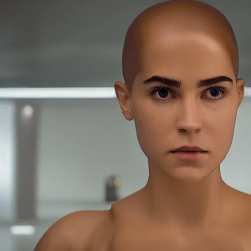 Prompt: transparent head from the movie ex machina