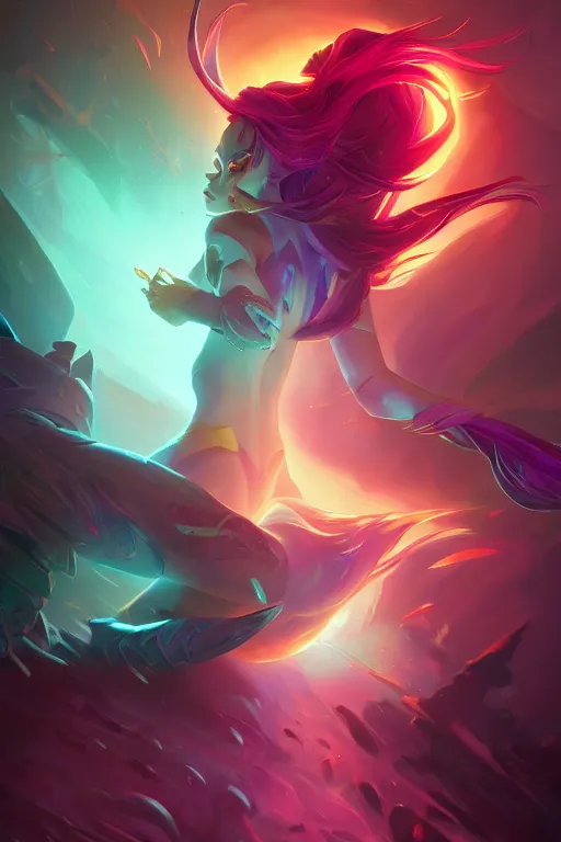 Prompt: zyra league of legends wild rift hero champions arcane magic digital painting bioluminance alena aenami artworks in 4 k design by lois van baarle by sung choi by john kirby artgerm style pascal blanche and magali villeneuve mage fighter assassin