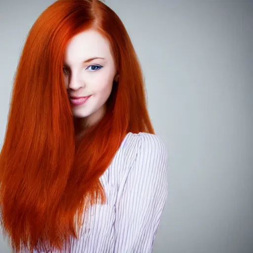 Prompt: beautiful young woman with ginger hair