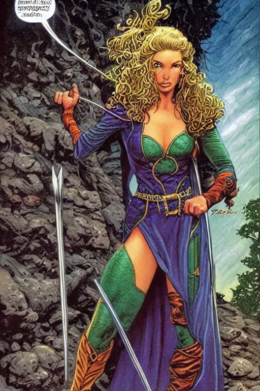 Prompt: A beautiful Elf woman by larry Elmore, Jeff easley and Boris Valejo