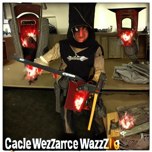 Image similar to chainsaw wizard