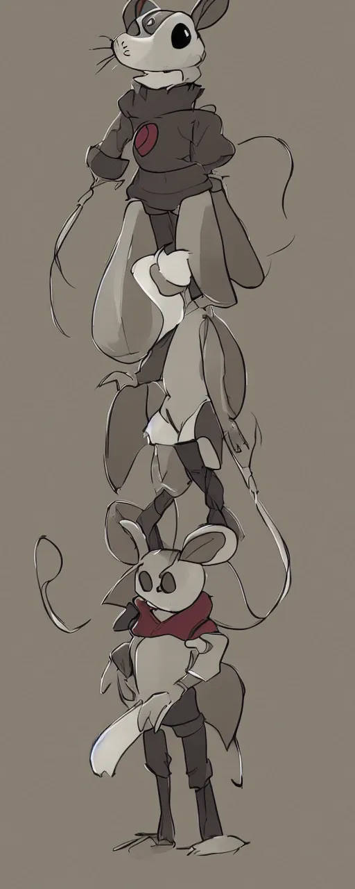 Image similar to concept art full body of mouse character, trending on pixiv, deviantart