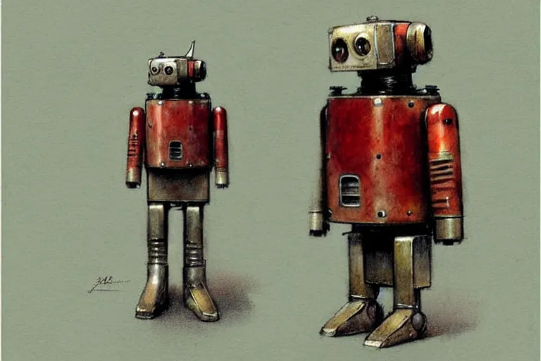 Image similar to adventurer ( ( ( ( ( 1 9 5 0 s retro future robot android dog. muted colors. ) ) ) ) ) by jean baptiste monge!!!!!!!!!!!!!!!!!!!!!!!!! chrome red