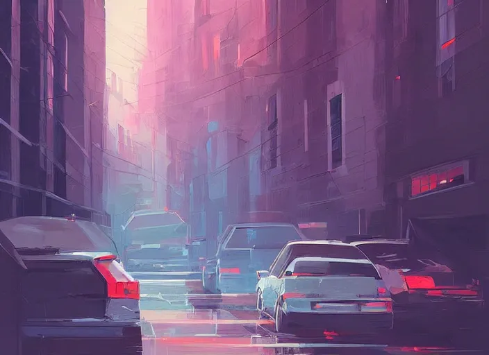 Prompt: A professional digital painting of with strange angles, by Alena Aenami, trending on Artstation