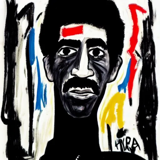 Image similar to frank zappa drawn by basquiat
