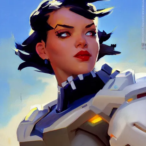 Image similar to greg manchess portrait painting of overloard as overwatch character, medium shot, asymmetrical, profile picture, organic painting, sunny day, matte painting, bold shapes, hard edges, street art, trending on artstation, by huang guangjian and gil elvgren and sachin teng