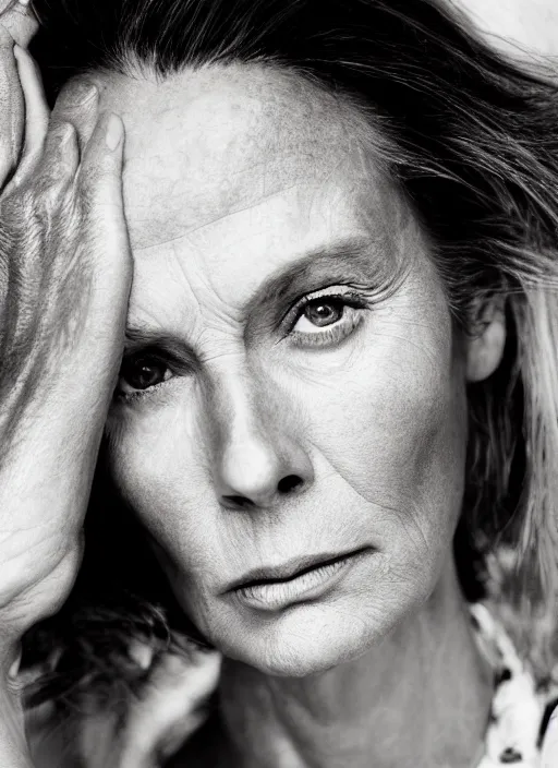 Image similar to portrait of beautiful female clint eastwood by mario testino, headshot, detailed, award winning, sony a 7 r